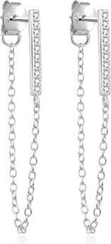 Beneto Fashion silver earrings with clear zircons AGUP2374L
