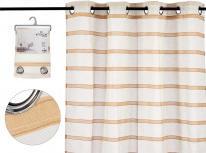 Produktbild Giftdecor Durchsichtige Gardine braun gestreift 140x260 cm (140 x 260 cm)