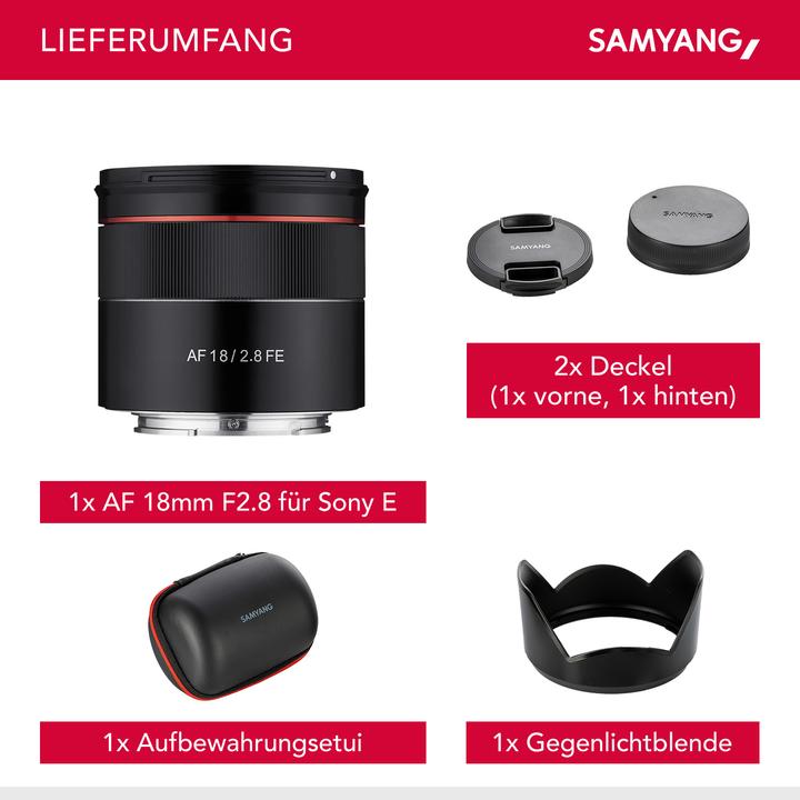 Image du produit Samyang AF 18mm f/2.8 FE, Sony E- Mount (Sony E, Plein format)