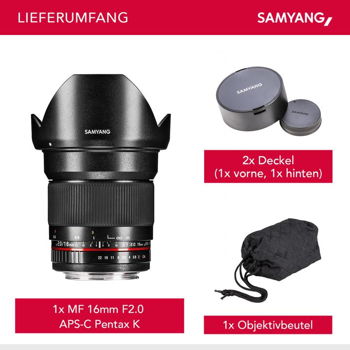 Actual product image Samyang 16mm F2.0 Pentax (Pentax K, APS-C / DX)