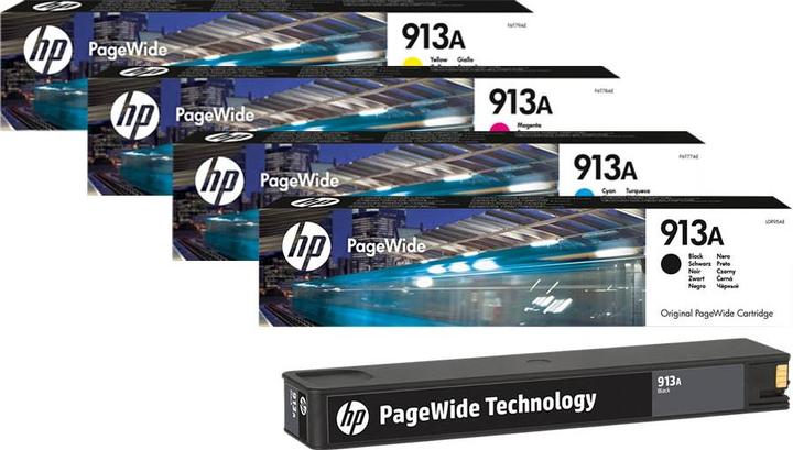 Produktbild HP Original 913A SET Multipack / Set mit allen vier Farben (M, C, Y, BK)