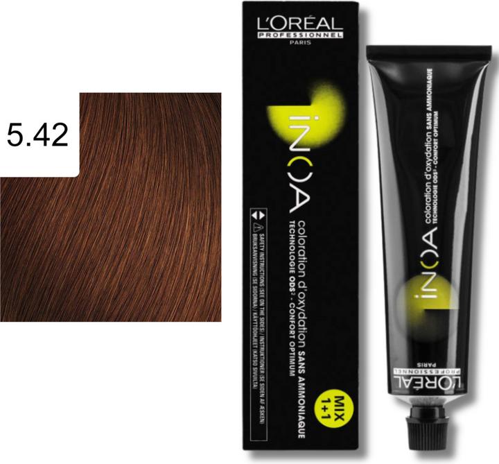 Produktbild L'Oréal Professionnel Inoa (5.42 Hellbraun Kupfer Irisé)