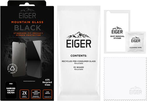 Actual product image Eiger Mountain Glass Black Edge (1 Piece, Samsung Galaxy S25)