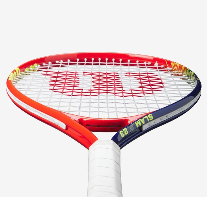Produktbild Wilson Slam Junior 23 Boys Tennisschläger rot-gelb besaitet 205g L0 NEU (0, 200 g)