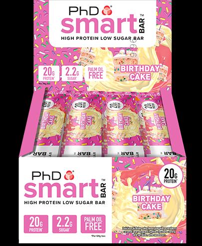 Produktbild PhD Nutrition Smart Bar (Birthday Cake, 12 Stk., 768 g)
