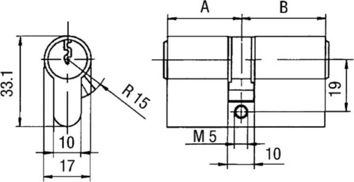 Productafbeelding BKS Profiel dubbele cilinder PZ 8812 50/50 mm nood- en gevaarfunctie aan beide zijden Aantal sleutels 3