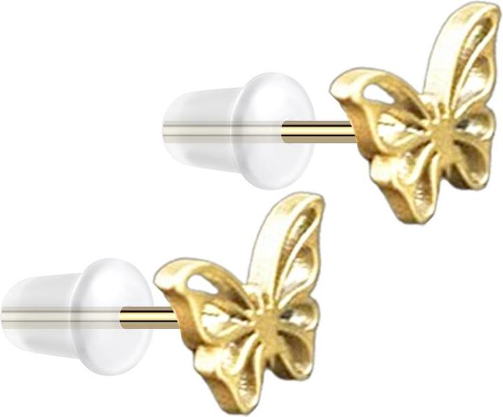 Star Piercing Ohrstecker vergoldet Schmetterling (ohne Messing, Chirurgenstahl 316L)