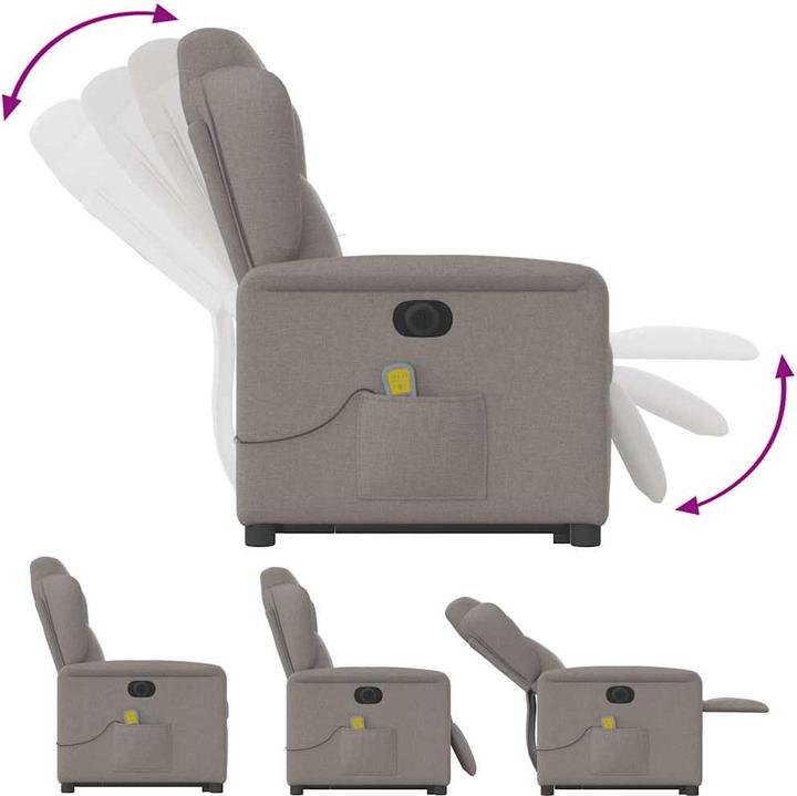 Produktbild VidaXL Elektrischer Massagesessel mit Aufstehhilfe Taupe Stoff