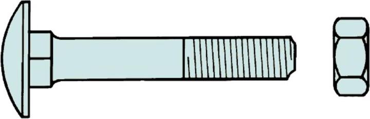 Image du produit Werkstarck Boulons tête bombée M 8x110mm acier zing (1 Vis par pièce)