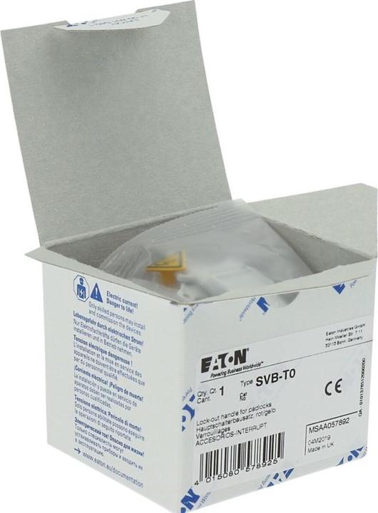 Actual product image Eaton Handle, red / yellow, lockable, for padl