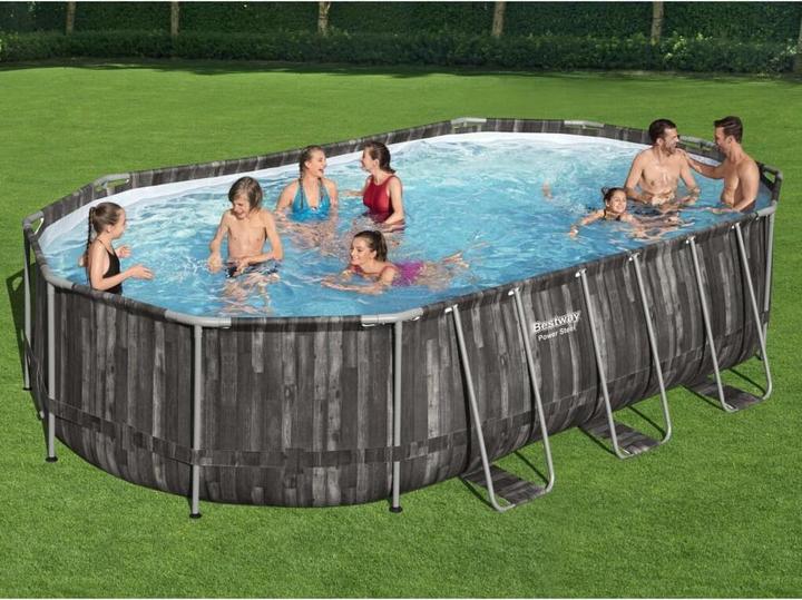 Produktbild Bestway Power Steel Swimmingpool-Set Oval 488x305x107 cm (488 x 305 x 107 cm)