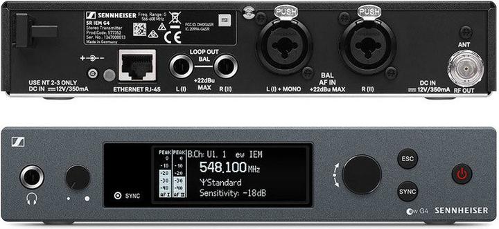 Immagine prodotto Sennheiser Set EW IEM G4-A1 per sistemi di monitoraggio wireless 470 - 516 MHz LED (Pellicola di protezione dello schermo)