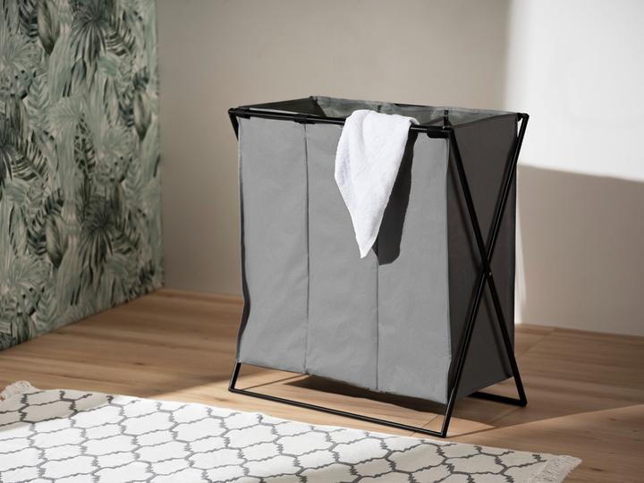 Image du produit Wenko Wäschesammler Mod. Trio XL Grau mit drei Fächern