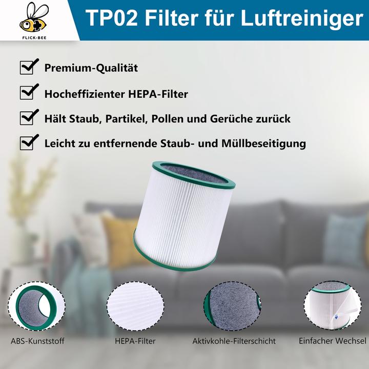 Immagine prodotto Flickbee HEPA Filter wie 968103-04 / 968126-03 für Dyson Pure Cool Link Me TP00 TP02 TP03 AM11 BP01