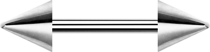 Actual product image Star Piercing Barbell silver with two cones (without brass, Surgical steel 316L)