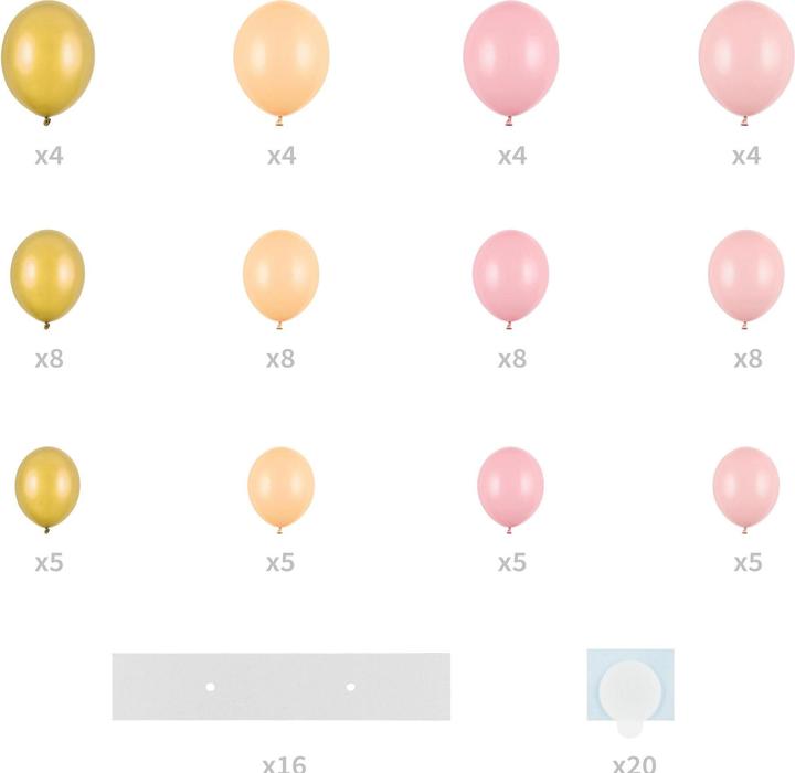 Actual product image Partydeco Arc of Balloons in Heart Shape Gold and White (1 x)