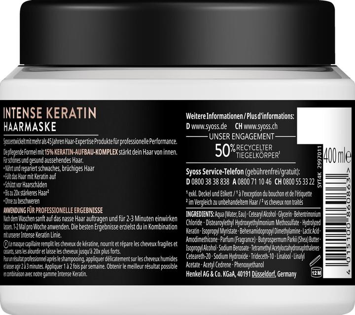 Actual product image Syoss Haarmaske Intense Keratin 400ml (400 ml)