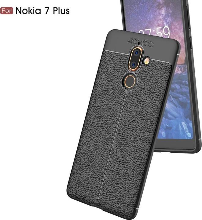 Actual product image Screenguard Nokia 7 Plus Cover Leather Design TPU Cover (Nokia 7 Plus)
