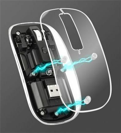 Actual product image Manhattan MH Transparent 4D mouse, Black (Wireless)