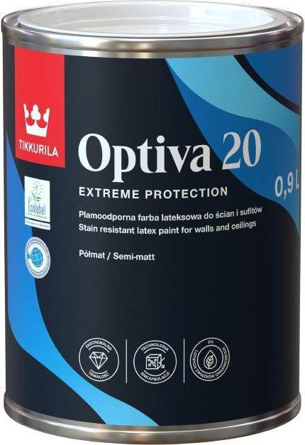 Tikkurila PAINT OPTIVA SEMI MAT 20 BA 0.9L (White, 900 ml)