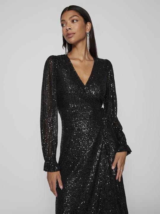 Produktbild Vila Vimaia Ls Sequin Midi Wrap Dress/Dc (34)