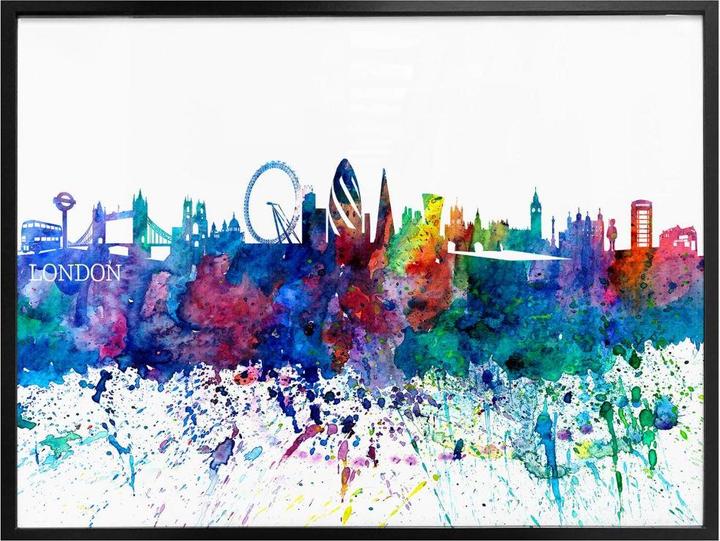 Actual product image Trenddeko London watercolor skyline (60 x 50 cm)