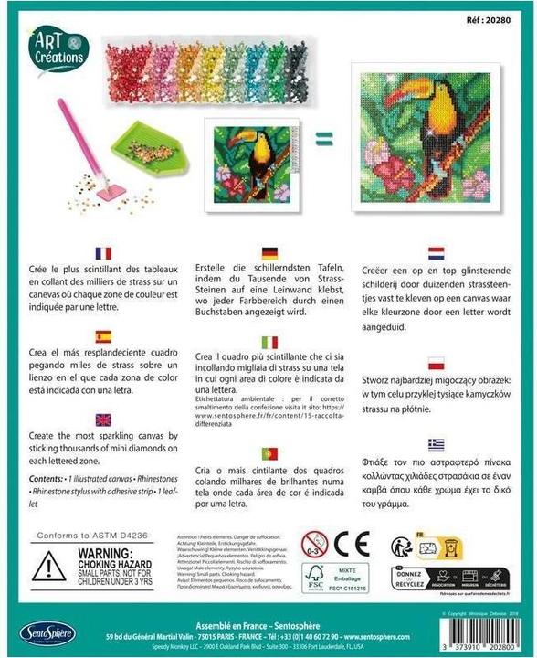Image du produit Sentosphere Image en strass Toucan