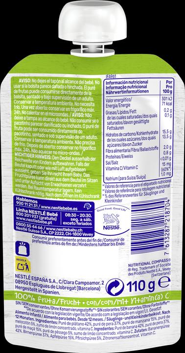 Valori nutrizionali e ingredienti Nestlé Frutti felici, dopo 12 mesi (110 g)