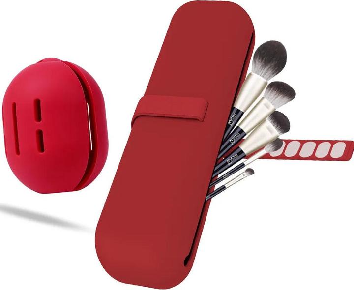 Immagine prodotto Only-Bags.Store Porta pennelli da viaggio, borsa per pennelli cosmetici in silicone, custodia per spugne da trucco
