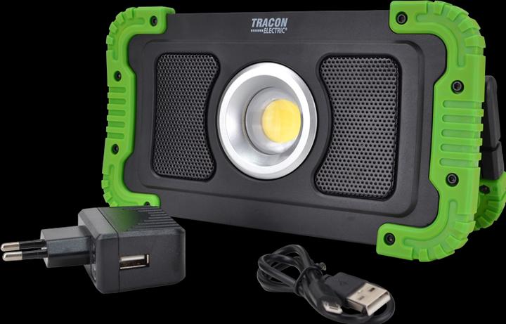 Tracon Wiederaufladbarer LED-Scheinwerfer mit Bluetooth-Lautspr. (8000 lm)