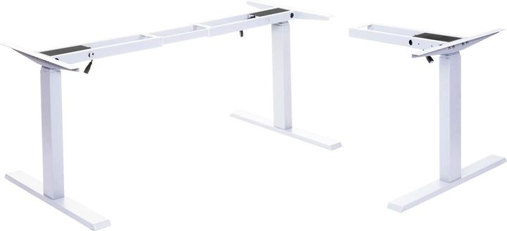 Produktbild Swisshandel24 Gestell, variables Tischgestell für Eck-Schreibtisch, elektrisch höhenverstellbar Memory 45kg - weis