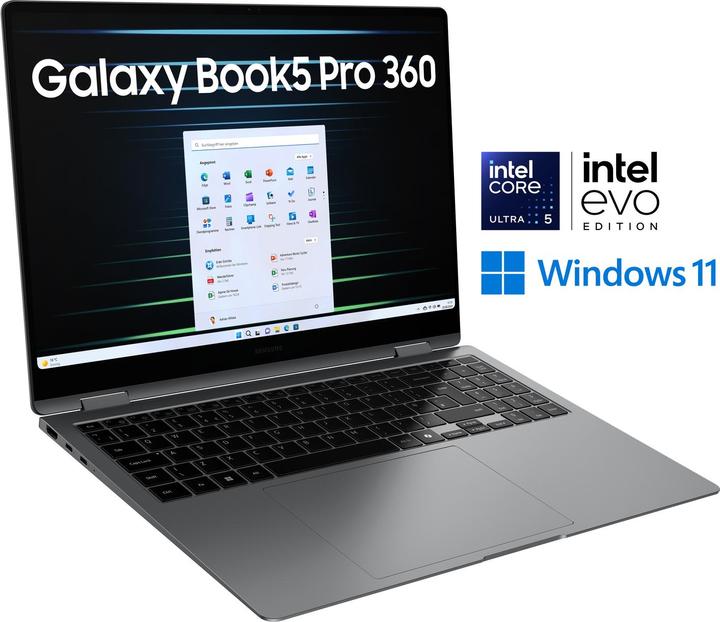 Actual product image Samsung Galaxy Book5 Pro 360 (16", Intel Core Ultra 5 226V, 16 GB, 512 GB, DE)