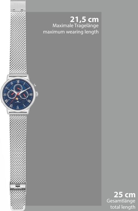 Actual product image Multifunctions Moontime II Stainless Steel Silver - 34104 (Analogue wristwatch, 40 mm)