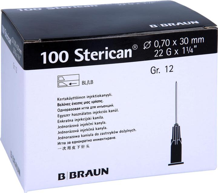 B.Braun Nadel 22G 0.70 x 30mm schwarz Luer, 100 Stück