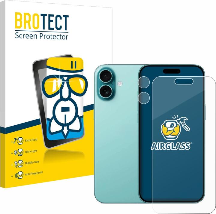 Produktbild BROTECT Schutzglas Schutzfolie Glas Folie Displayschutz klar (1 Stück, Apple iPhone 16 Plus)