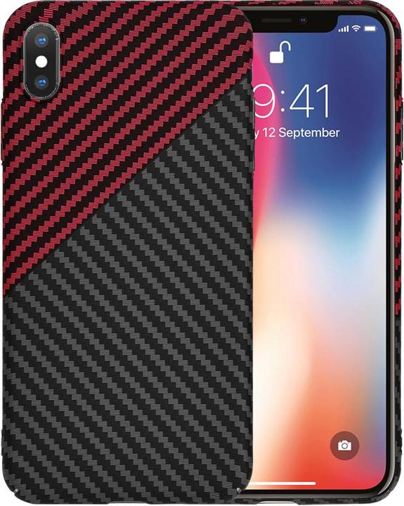 Produktbild Techsuit - Carbonite FiberShell - iPhone X / iPhone XS - Red Vortex (Apple iPhone XS, Apple iPhone X)