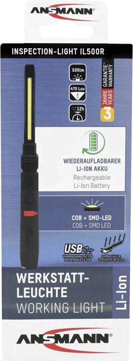 Image du produit Ansmann Lampe à tige d'atelier lampe d'inspection professionnelle 500 lumen (500 lm)