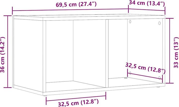 Actual product image VidaXL Aufbewahrungstruhe Artisan-Eiche 69,5x34x36 cm Holzwerkstoff (85.14 l)