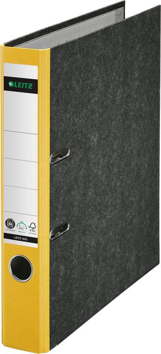 Image du produit Leitz Chemise marbrée Cloud, 180 degrés, DIN A4, 52 mm, dos coloré jaune, couverture en carton, extérieur (A4, 52 mm, 1 pièce(s))