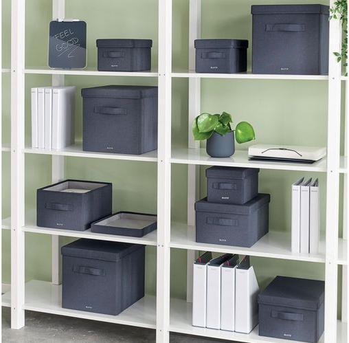 Produktbild Leitz Aufbewahrungsbox Stoff 2ST mittel samtgr (6 x 30.5 x 43 cm, 22 l)