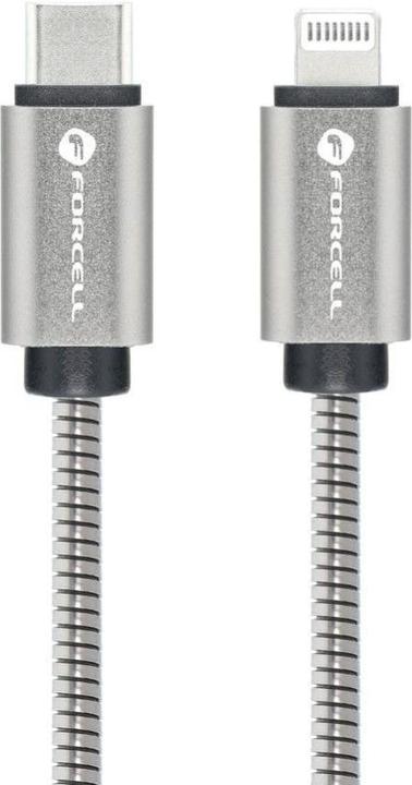 Produktbild Forcell Cable F-ENERGY Metal C238 cable Type C to Lightning PD 3A 27W 1 m silver (1 m, USB 3.0, 27 W)