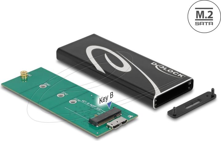 Productafbeelding Delock Externe behuizing SuperSpeed USB voor M.2 SATA SSD Sleutel B (M.2 2242, M.2 2280, M.2 2260)