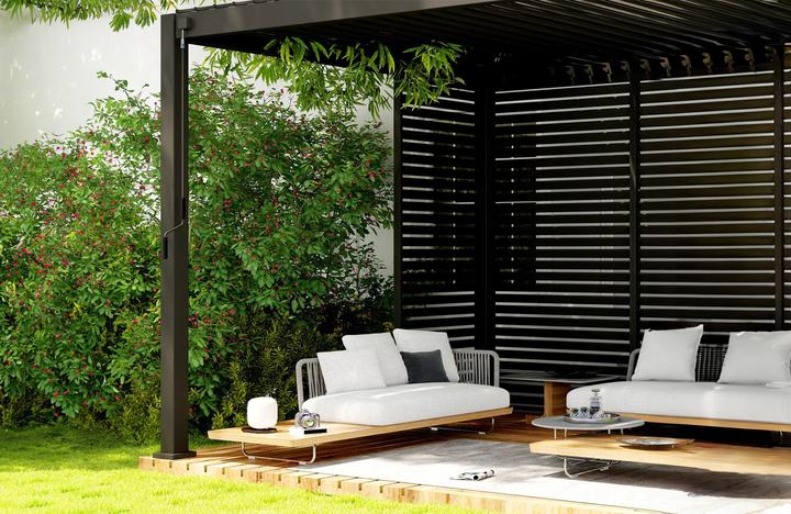 Produktbild Leco Wand 93 cm zur Lamellenpergola DELUXE anthrazit (93 cm, 93 cm)