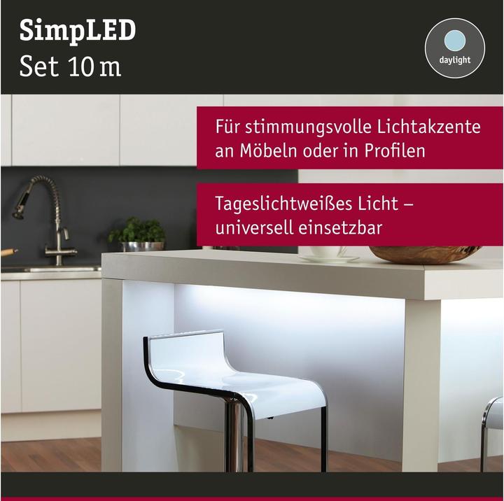 Actual product image Paulmann LED StripsSimpLED complete set (Daylight, 1000 cm, Indoor)