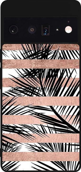 Actual product image PhoneLook Coque Silicone rigide noir Palm trees gold stripes (Google Pixel 6 Pro)