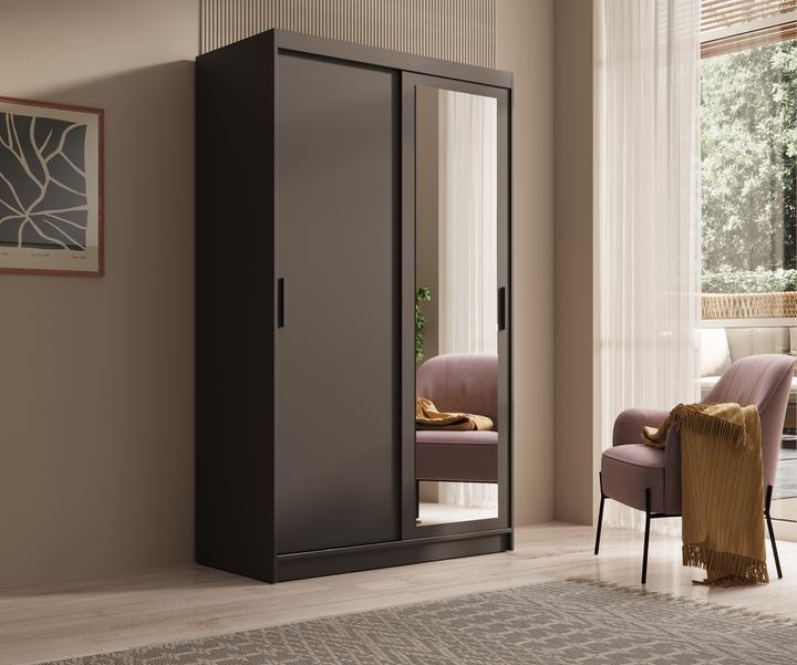 Actual product image ADRK Furniture Sliding-door wardrobe with mirror Hailey 120 (120 x 60 x 205 cm)