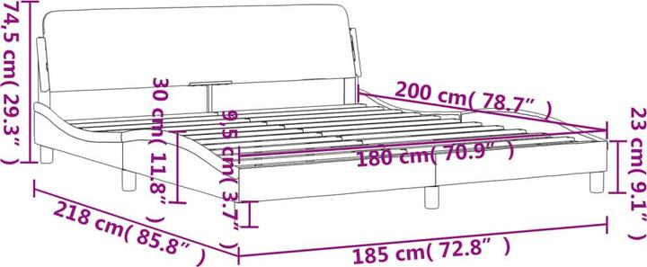 Actual product image VidaXL Bed frame with velvet headboard (180 x 200 cm)