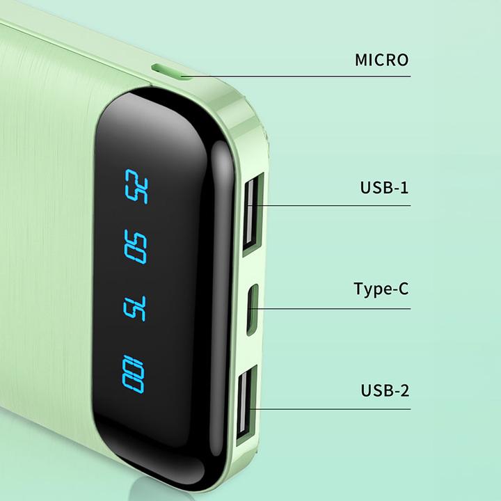 Produktbild Wekome WP-161 - Powerbank 10000 mAh Super Charging 2xUSB-A LED (Weiss) (10000 mAh)