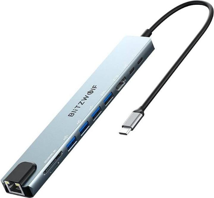 Immagine prodotto BlitzWolf Docking station BW-TH5 10in1 USB-C (argento) (USB-C, 10 Porti)