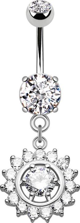 Immagine prodotto Star Piercing Ciondolo a forma di banana in argento con corona di cristallo (Tungsteno senza ottone, Ottone acciaio chirurgico 316L)